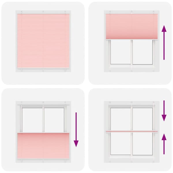 Plisserad persienn rosa 115x150 cm tyg bredd 114,4cm polyester