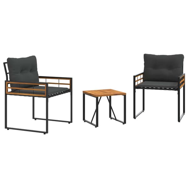 Utemöbelset med kudde 3 pcs Dim grå