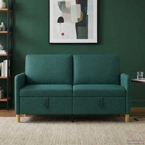 Soffa med förvaring Mörkgrön 152 x 78 x 87 cm Polyester