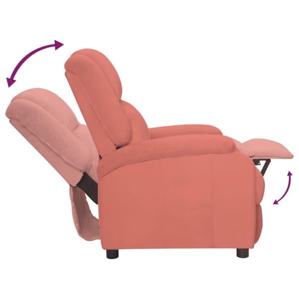 Reclinerfåtölj rosa sammet