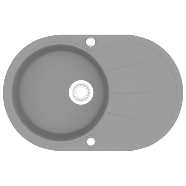 Diskho granit enkel oval grå