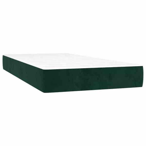 Ramsäng med madrass mörkgrön 80x200 cm sammet