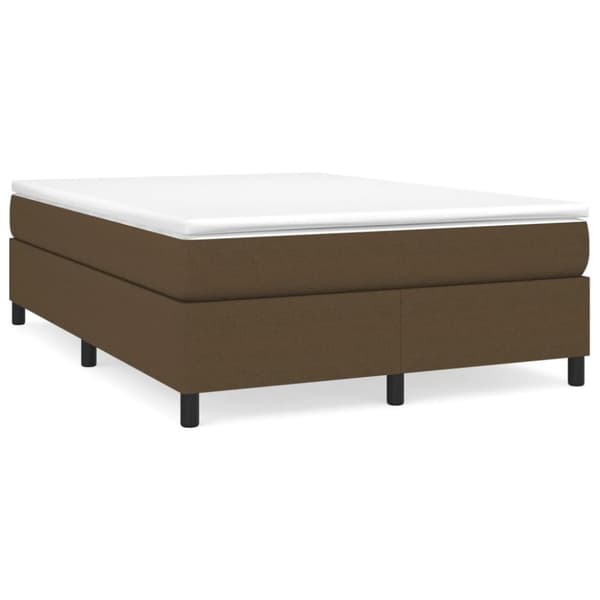 Boxspring-sängram mörkbrun 140x190 cm tyg
