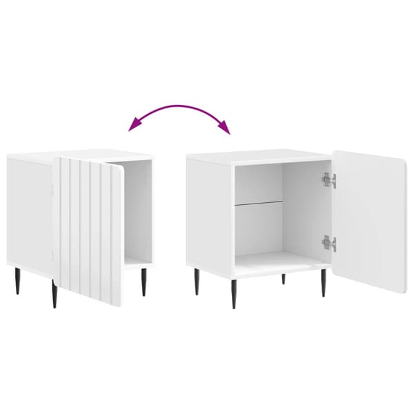 Nattduksbord 2 pcs Vit högglans 43 x 34,5 x 52 cm