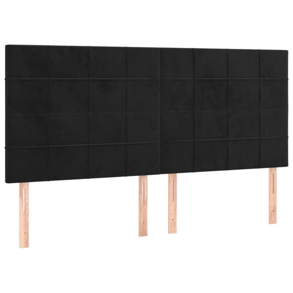 Sänggavel svart 200x5x118/128 cm sammet