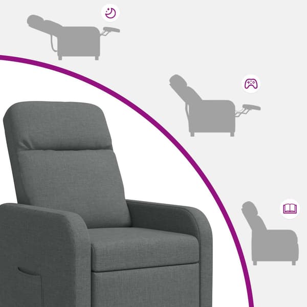 Recliner Mörkgrå Tyg