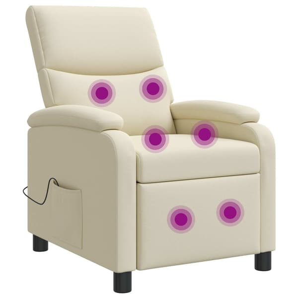 Massagefåtölj Gräddvit Konstläder