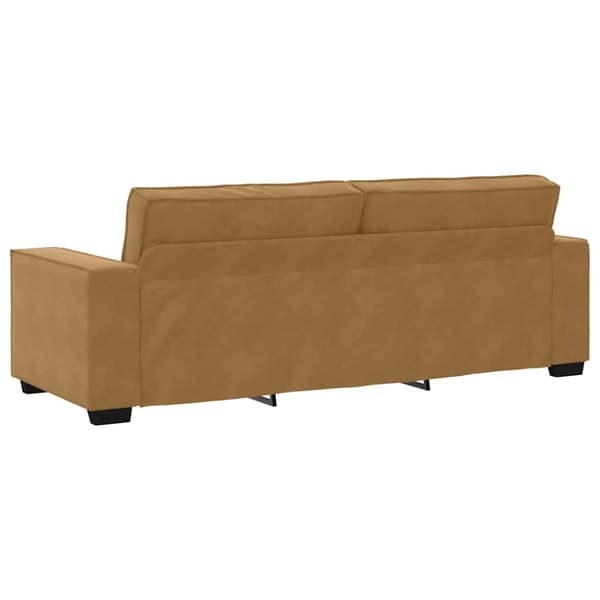 3-sitssoffa brun 220x78x84 cm sammet
