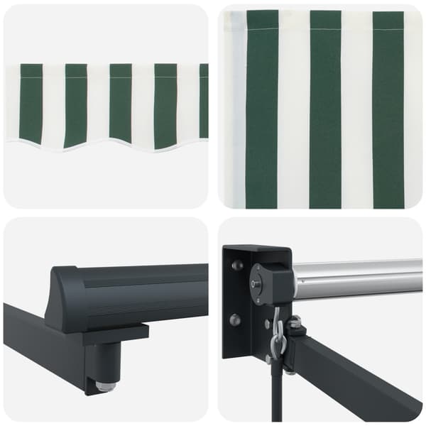 Markis Grön och Vit 300 x 250 x 165 cm Polyester