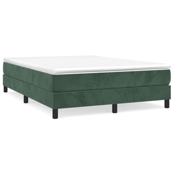 Boxspring-sängram mörkgrön 140x200 cm sammet