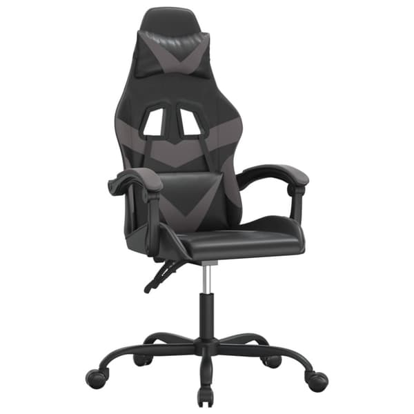 Gamingstol svart och grå konstläder