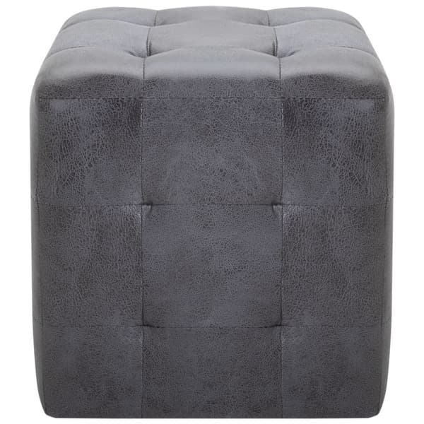 Sittpuff 2 st grå 30x30x30 cm konstmocka