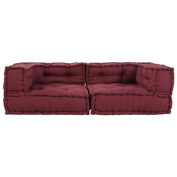 2-sits modulsoffarödbrun 140x70x36 tyg