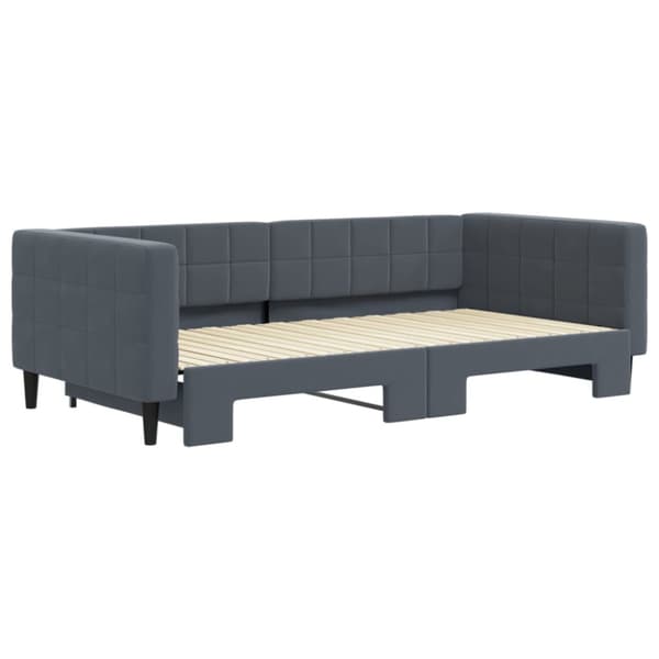 Dagbädd utdragbar mörkgrå 100x200 cm sammet