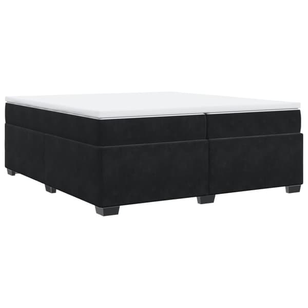 Ramsäng med madrass svart 200x200 cm sammet