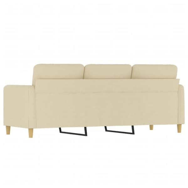 3-sitssoffa gräddvit 180 cm tyg