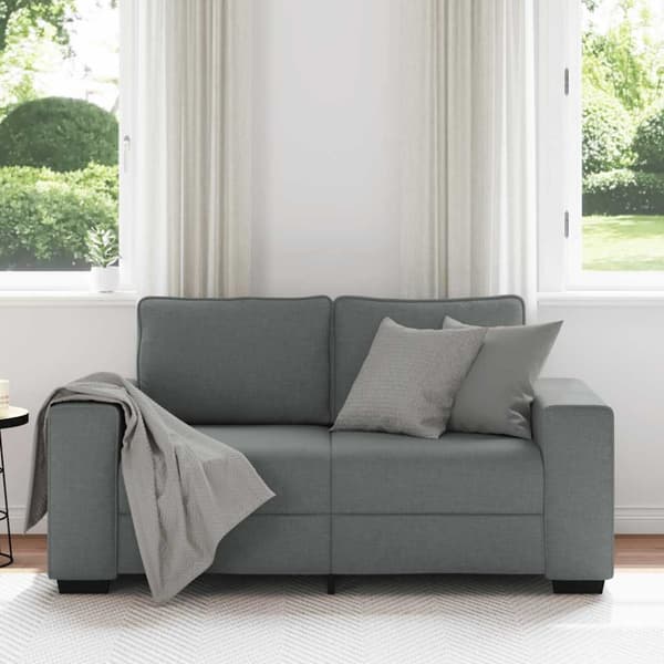 2-sitssoffa mörkgrå 160x77x82 cm tyg