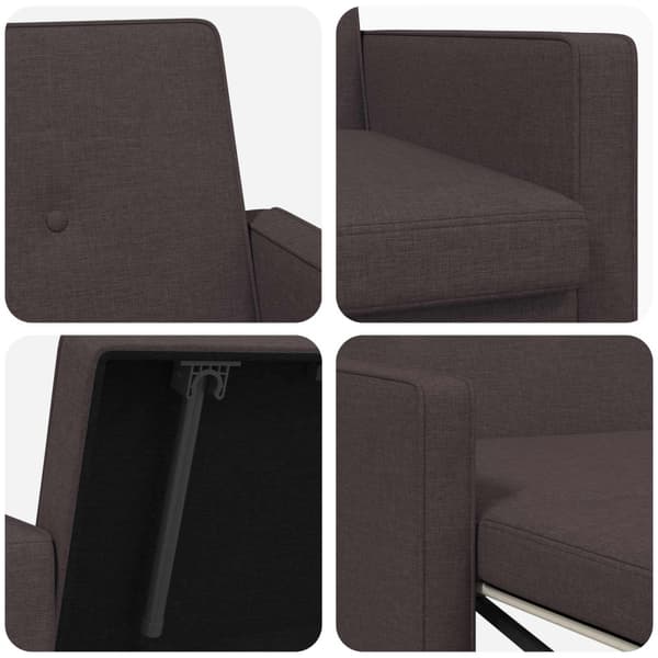 Pull Out Sofa Bed Mörkbrun Tyg