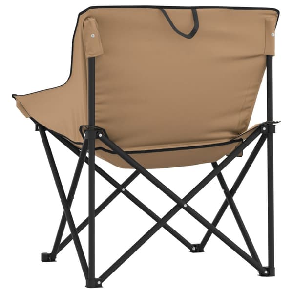 Campingstolar med ficka fällbar 2 st brun