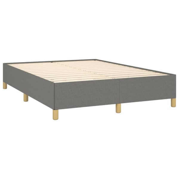 Ramsäng med madrass mörkgrå 140x190 cm tyg
