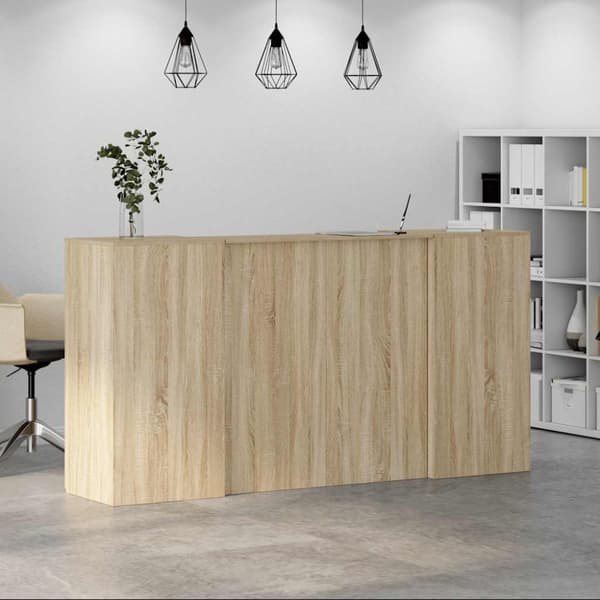 Receptionsdisk sonoma-ek 200x50x103,5 cm konstruerat trä