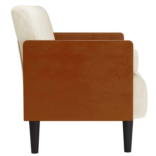 Loveseat soffa med dynor gräddvit 110 cm sammet