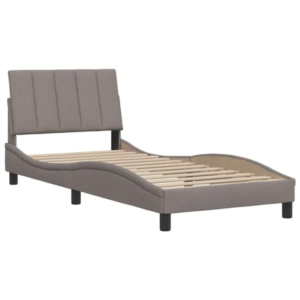 Bed Frame without Mattress "Hanko" Taupe 90x190 cm Fabric