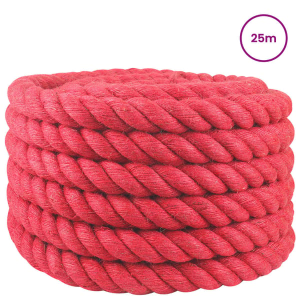 Juterep Röd 100% Tossa jute