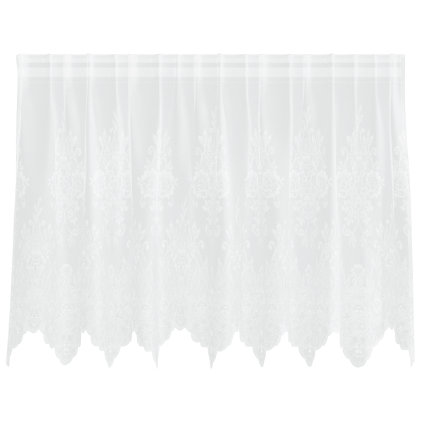 Spetsgardin med gardiner Blommor Vit 100 x 200 cm Polyester