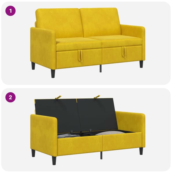 Soffa med förvaring Gul 152 x 78 x 87 cm Polyester