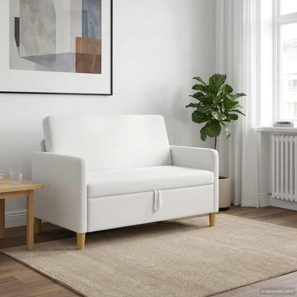 Soffa med förvaring Vit 122 x 78 x 87 cm Polyester