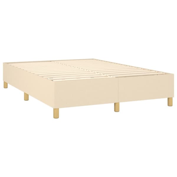 Boxspring-sängram gräddvit 140x200 cm tyg