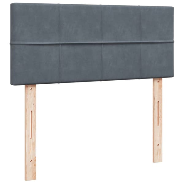 Ramsäng med madrass mörkgrå 120x190 cm sammet