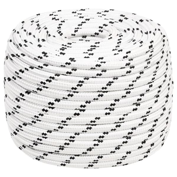 Båtlina flätad vit 14 mm x 250 m polyester