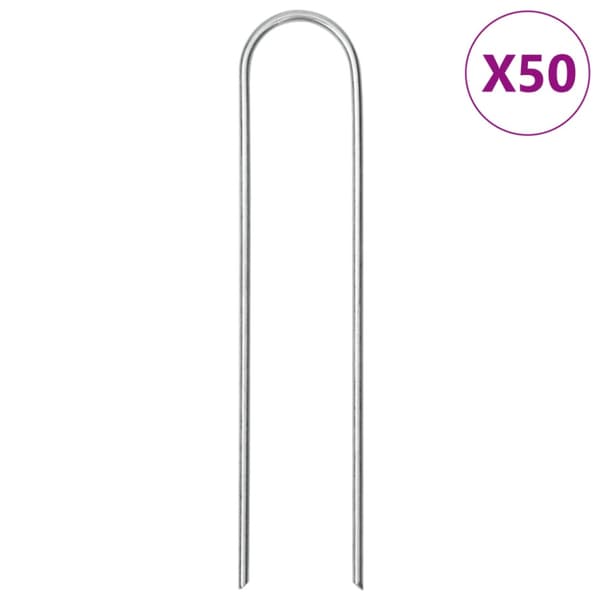 Markpinne U-format 50 st 15x3,5 cm galvaniserat stål
