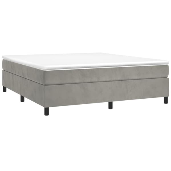 Boxspring-sängram ljusgrå 180x200 cm sammet
