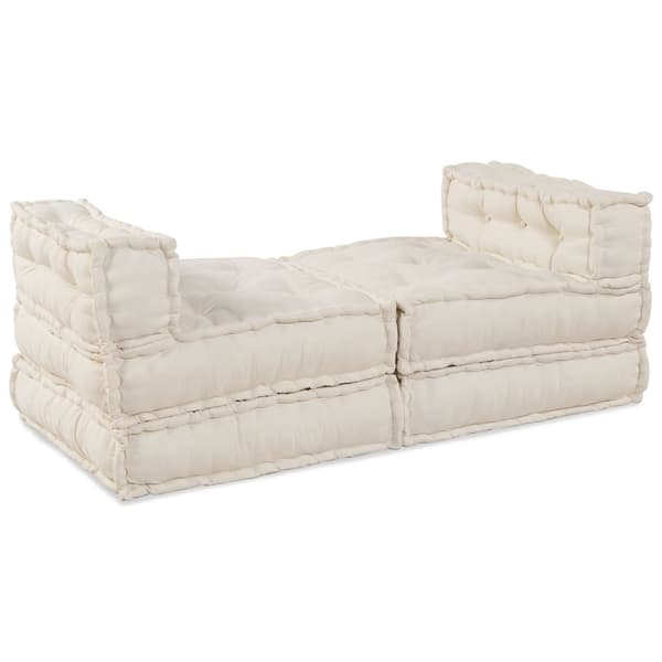 Modulsofa enhet 4 pcs Gräddvit Tyg