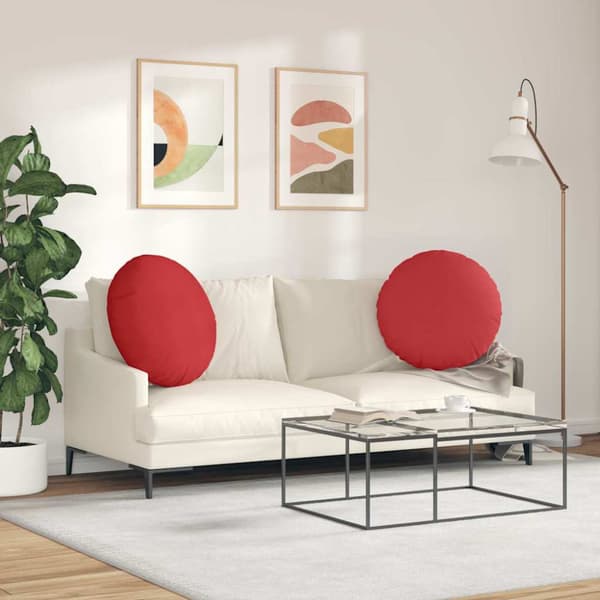 Sittkuddar 2 pcs Röd Ø80 x 29 cm tyg