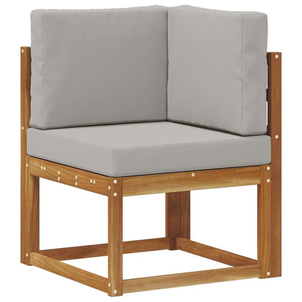 Utomhussoffset med kudde 8 pcs Naturlig och ljusgrå Polyester