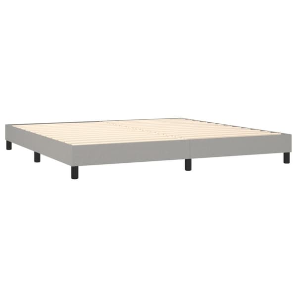 Boxspring-sängram ljusgrå 200x200 cm tyg