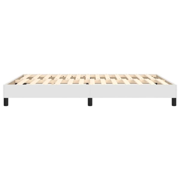 Boxspring-sängram vit 140x200 cm konstläder