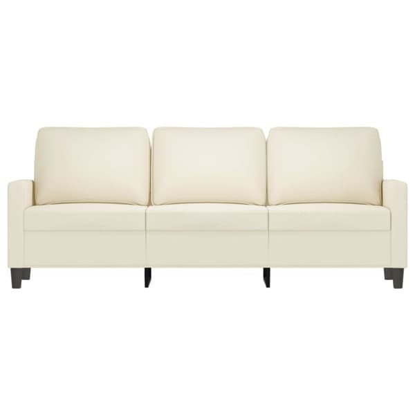 3-sitssoffa gräddvit 180 cm sammet