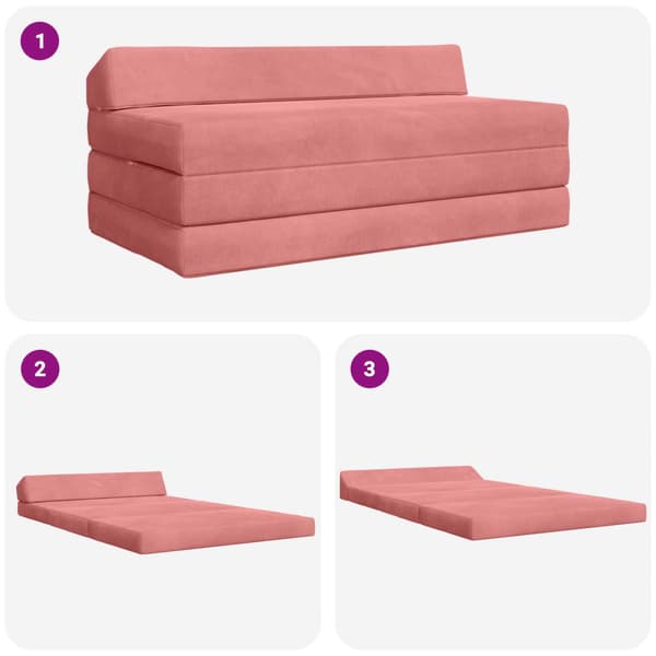 Fällbar Soffbed Rosa 120 x 60 x 49 cm Tyg