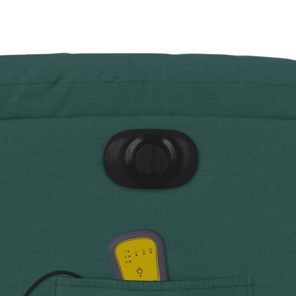 Elektrisk massagefåtölj mörkgrön tyg