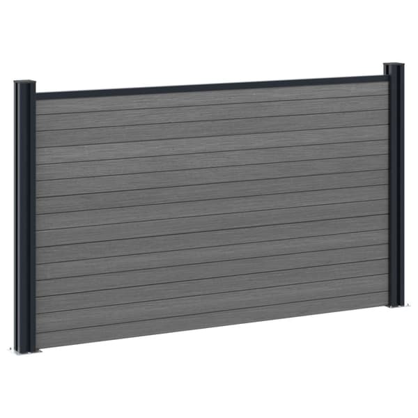 Stängselpanel WPC och aluminium Grå