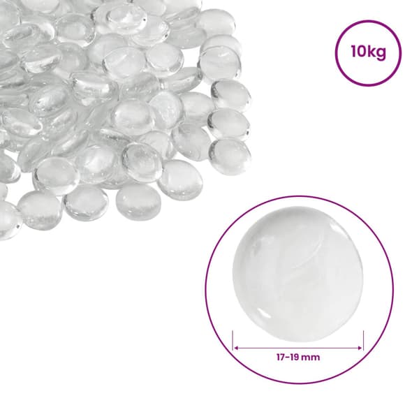 Glasnugget 17-19 mm Transparent Glas