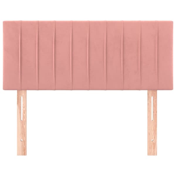 Sänggavel rosa 100 x 5 x 78/88 cm sammet