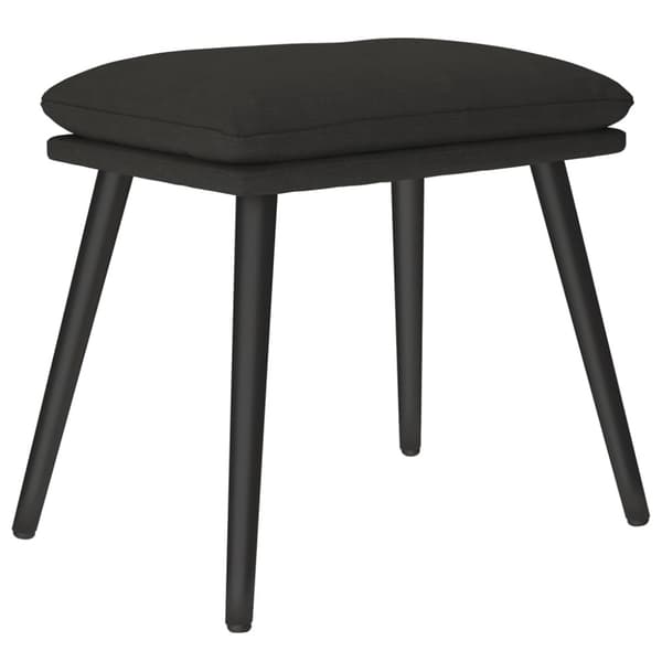 Vilstol med fotpall svart tyg