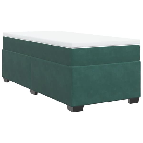 Ramsäng med madrass mörkgrön 100x200 cm sammet