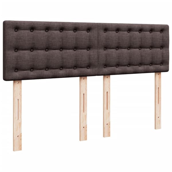 Ramsäng med madrass mörkbrun 140x190 cm tyg